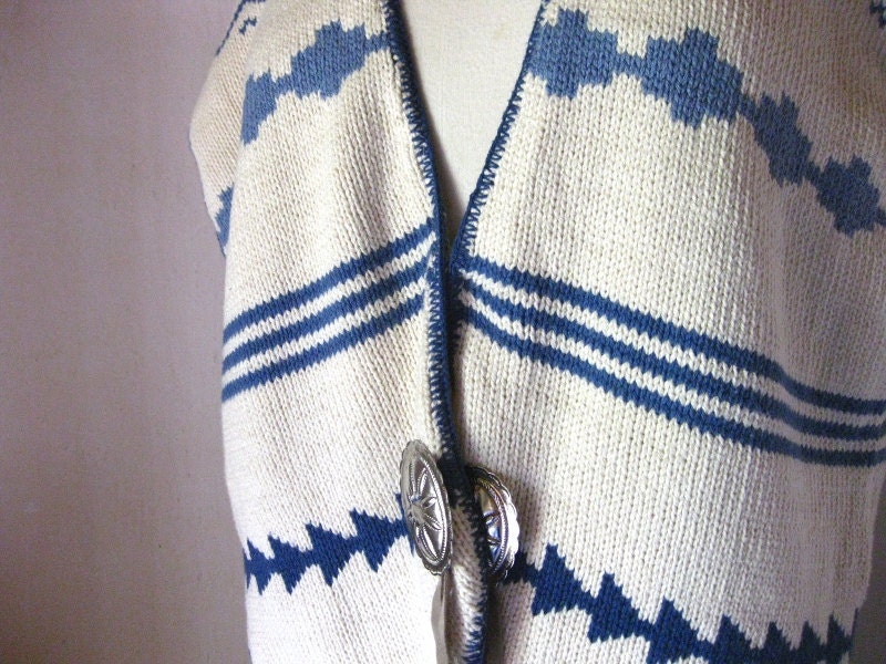 Western Style Cotton Sweater Vest Size Large Made in USA