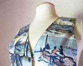 Hawaiian Aloha Vintage Vest Womens Small Made in USA