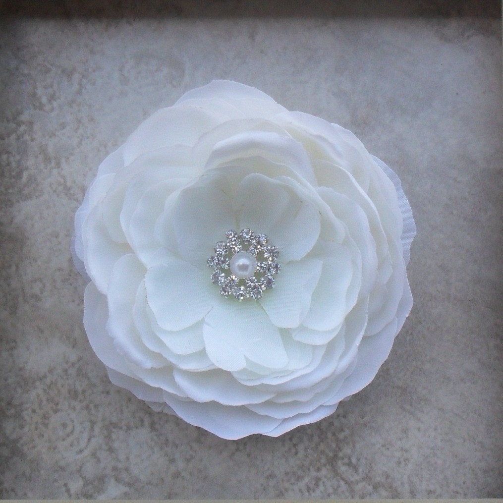 Jasmine - gorgeous off-white or ivory bridal hair flower, dress pin, or accessory