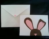 Handmade CHOCOLATE BUNNY Card --  Perfect for saying hello, 'somebunny' loves you, or extending an invitation