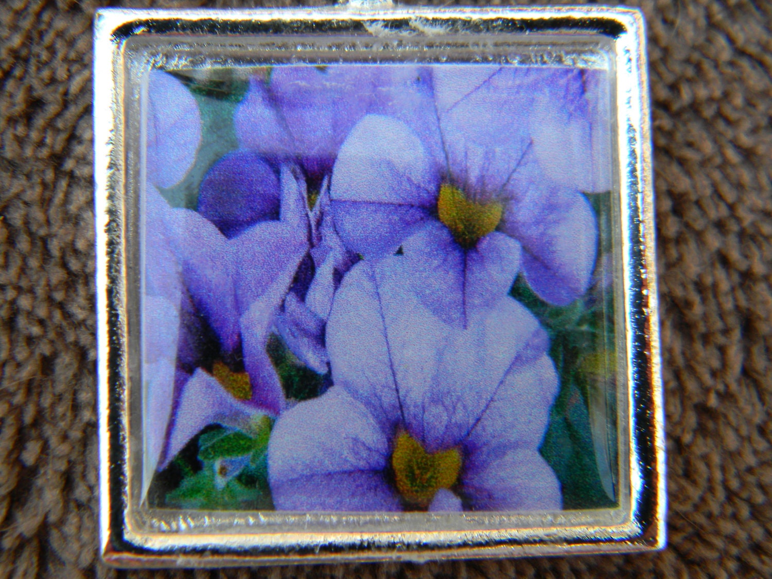Purple Patunia Sterling Silver Plated Necklace
