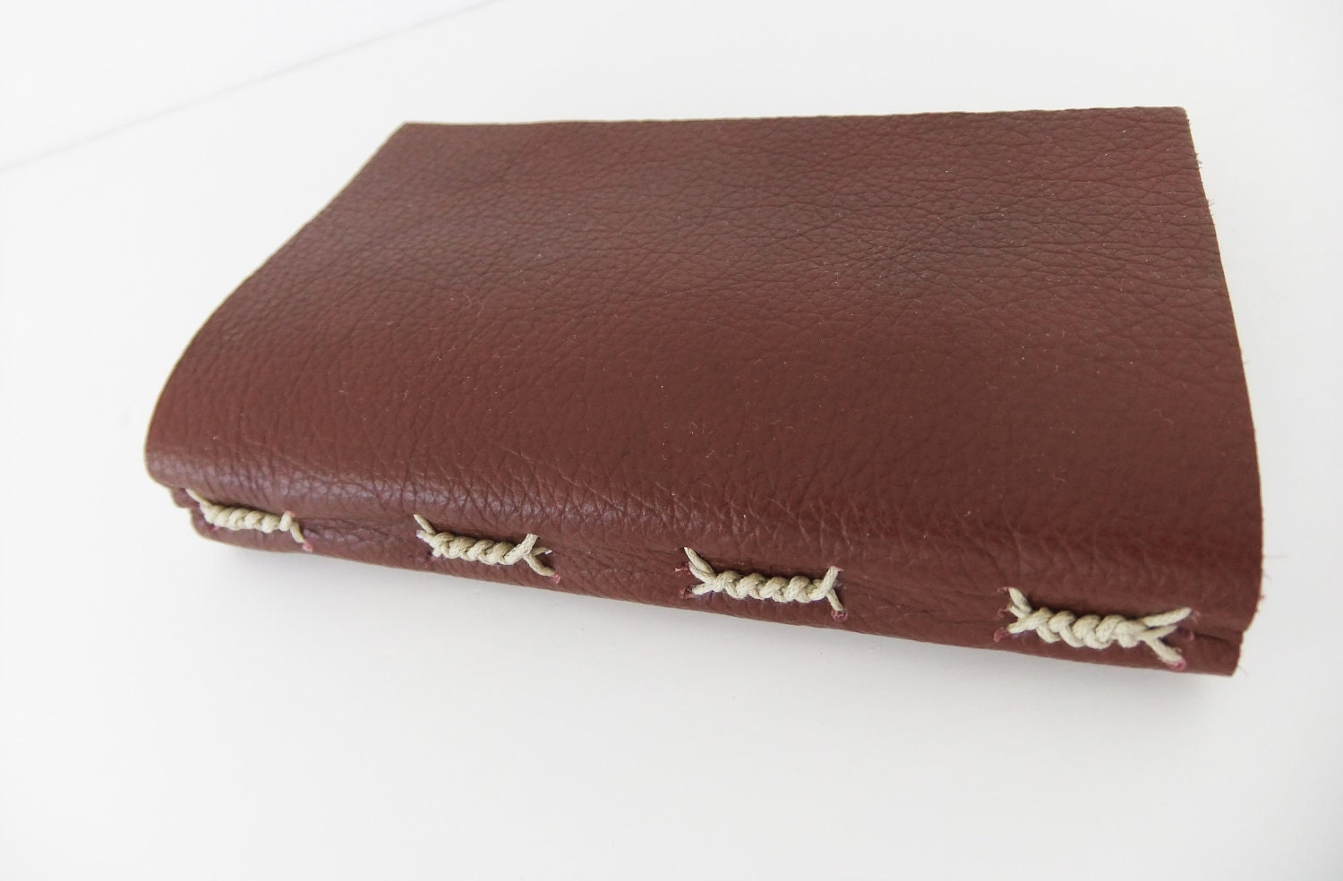 Leather journal - burnt sienna reclaimed leather journal - leather notebook - gift for guy