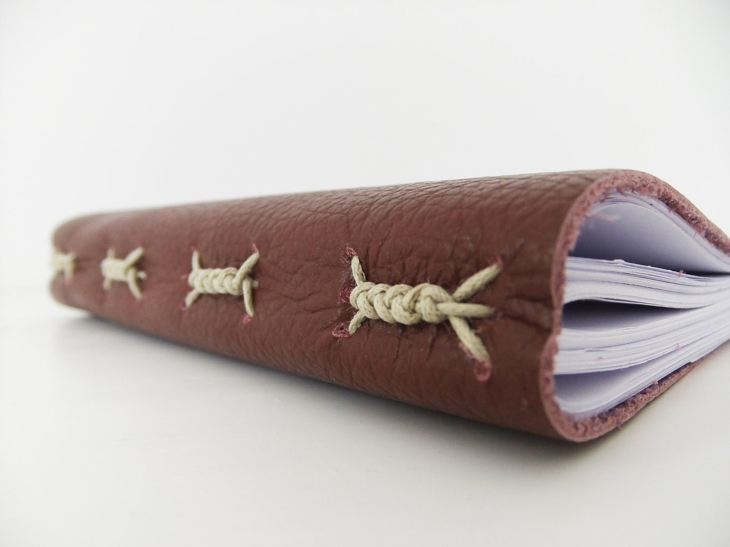 Leather journal - burnt sienna reclaimed leather journal - leather notebook - gift for guy