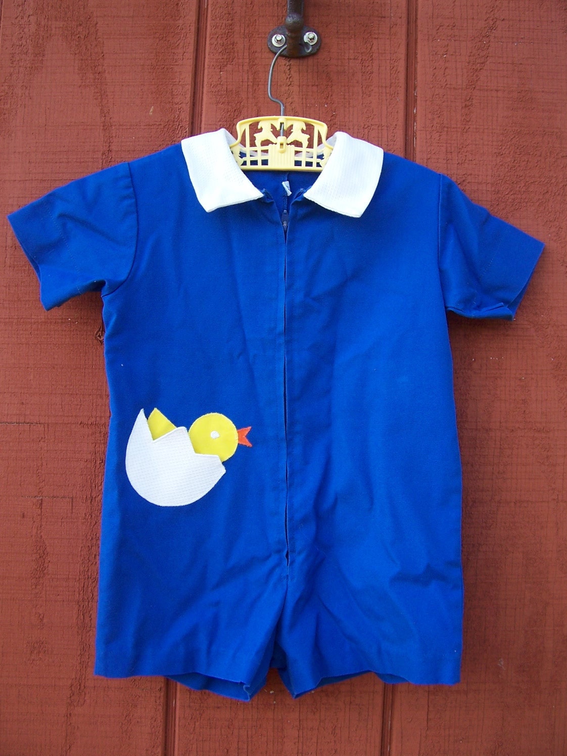 Vintage Little Boys playsuit shorts set size 18 to 24 months Florence Eiseman design