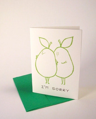 Funny Pear "I'm Sorry Card"