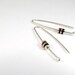 Sterling Silver Earrings - Black and Maroon - Small cylinder