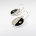 Sterling Silver Earrings - Divided Circles - Black and White