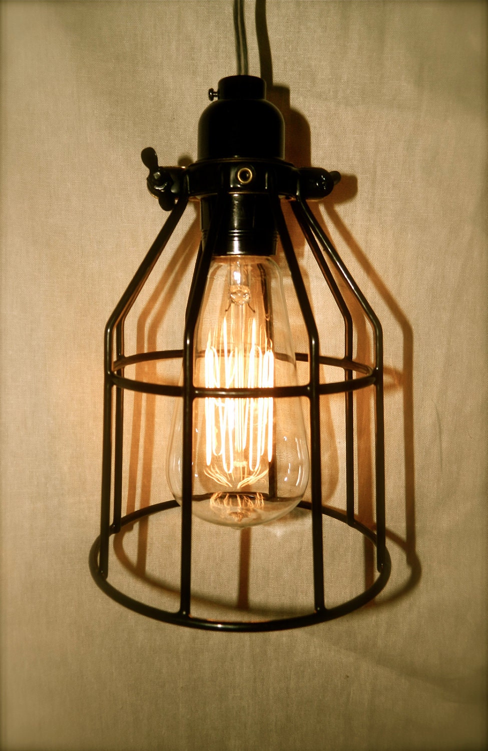 Vintage Style Industrial Cage Lights, Minimalist Steampunk