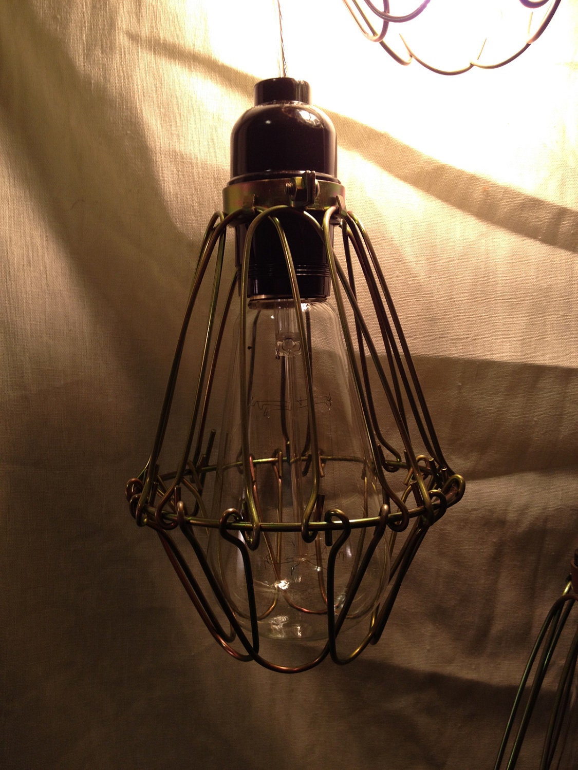 Vintage Style Industrial Cage Lights, Minimalist Steampunk