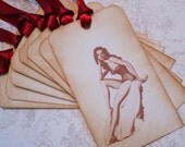 Pin Up Girls Tags- Bachelorette/Bridal/Lingerie/Party  -- Set of 8