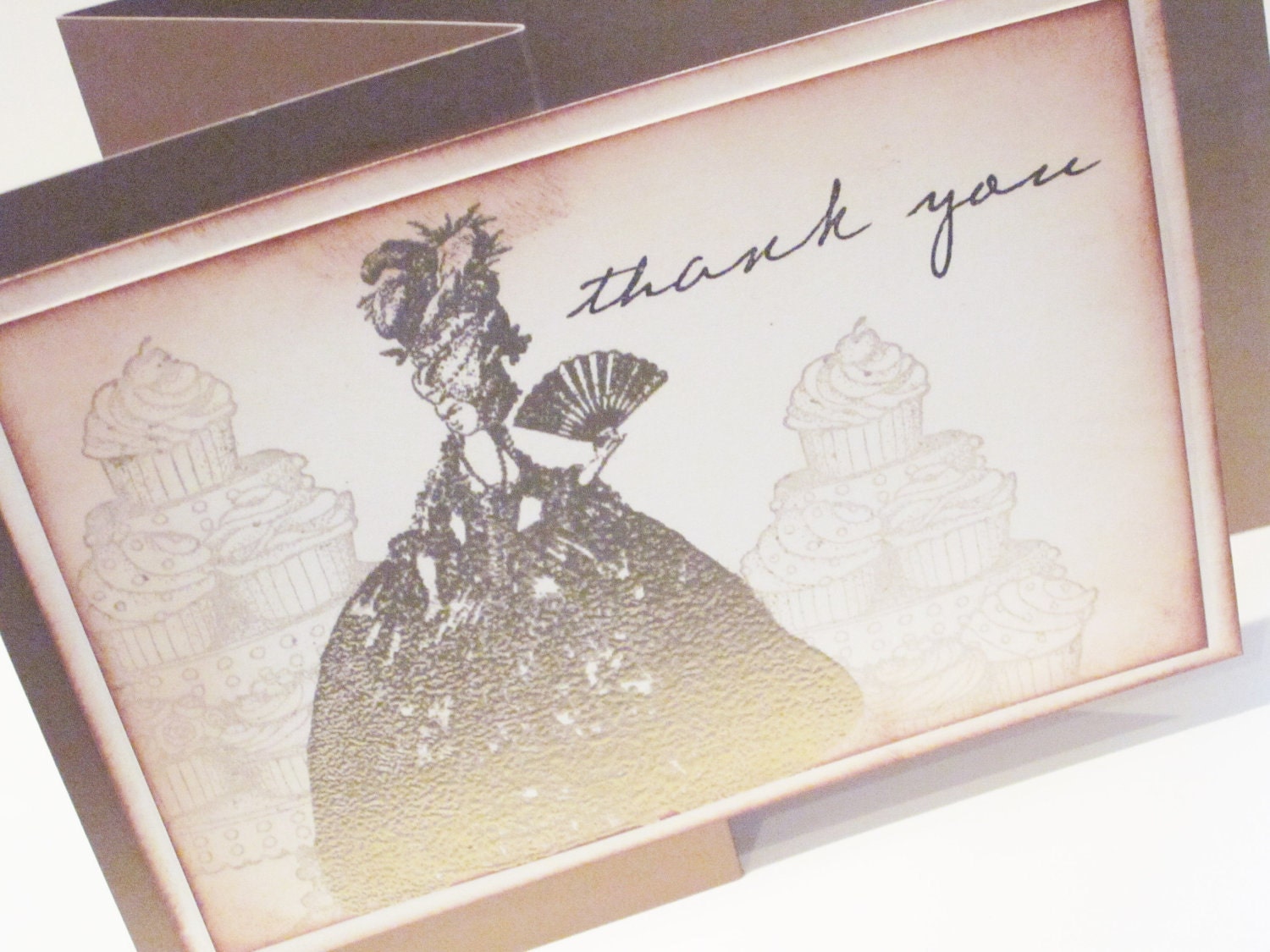 Marie Antoinette Gold Thank You Cards - Bundle of 10