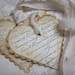 Vintage Shabby Chic Tags - French Script Scalloped Heart Tags - Vintage Appearance - set of 5