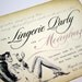 Vintage Bachelorette Party invitations/Lingerie Party invitations/Bridal Shower invitations with pearlized pink envelopes - set of 15