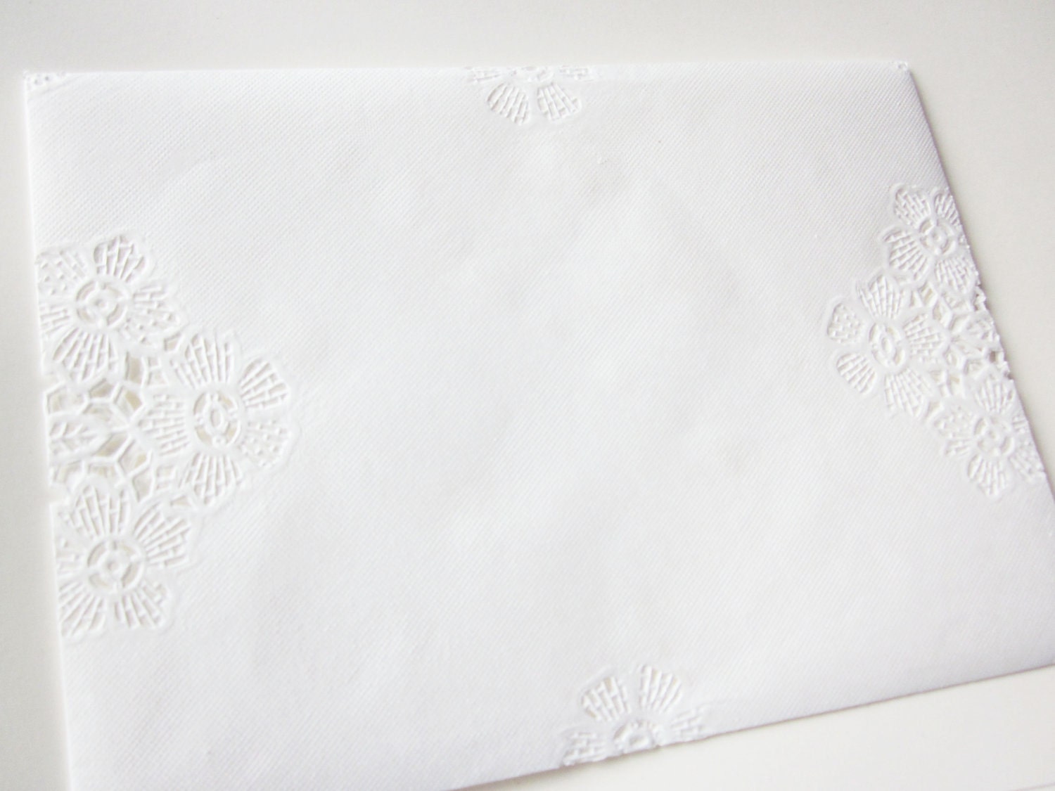 SALE - Vintage Lace Envelopes - Vintage Paper Doily Envelopes - set of 5 (seen in Weddingbells Magazine)