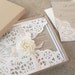 SALE:  vintage lace wedding invitation - Lace doily - featured in VOGUE UK  - Boxed invitation - Lillian Collection-  Sample