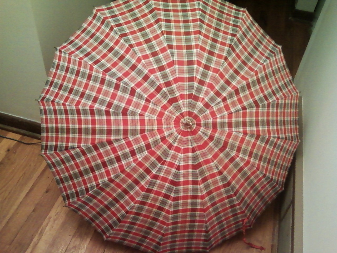 plaid umbrella