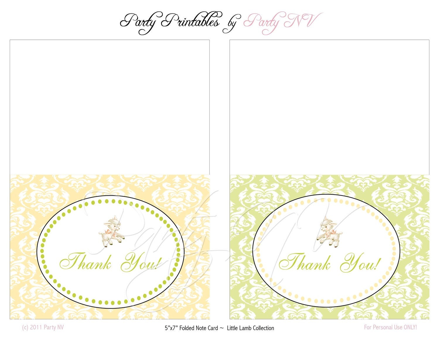 PRINTABLE (Thank You Notes) - "Little Lamb" Collection- Vintage Design Il_170x135