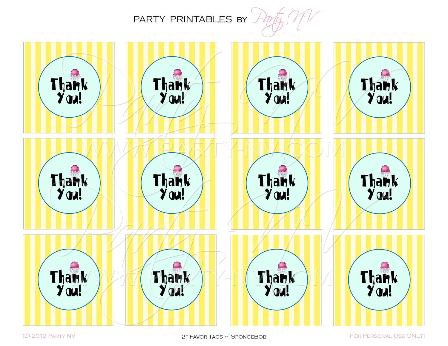 PRINTABLE (2" Favor Tags) - SpongeBob "Best Day Ever" Collection Il_170x135