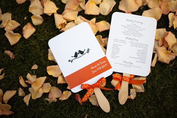Wedding ceremony program fan sample