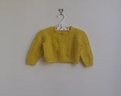 vintage wool sweater / jumper, here come's the sun knit, size 12 months / 1T