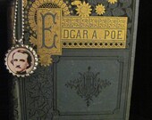 Edgar Allan Poe Portrait Bottle Cap Necklace or Key Chain (EAP 102)