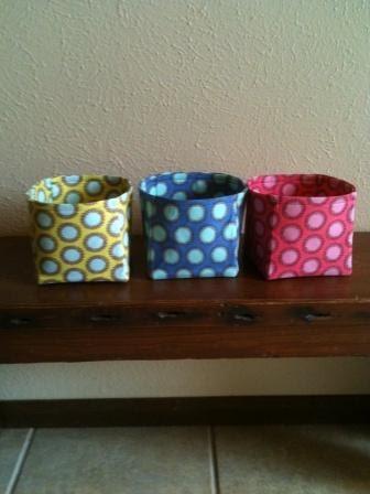 Set of three fabric organizer storage containerbasket  bins