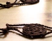 Dark Brown Crochet Hexagon Beaded Garland - 8 ft