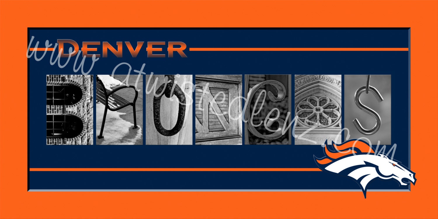 Denver Broncos Football Alphabet Photo Collage