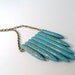 Blue "Turquoise" Buffalo Stone Howlite Spear Necklace On Vintage Chain