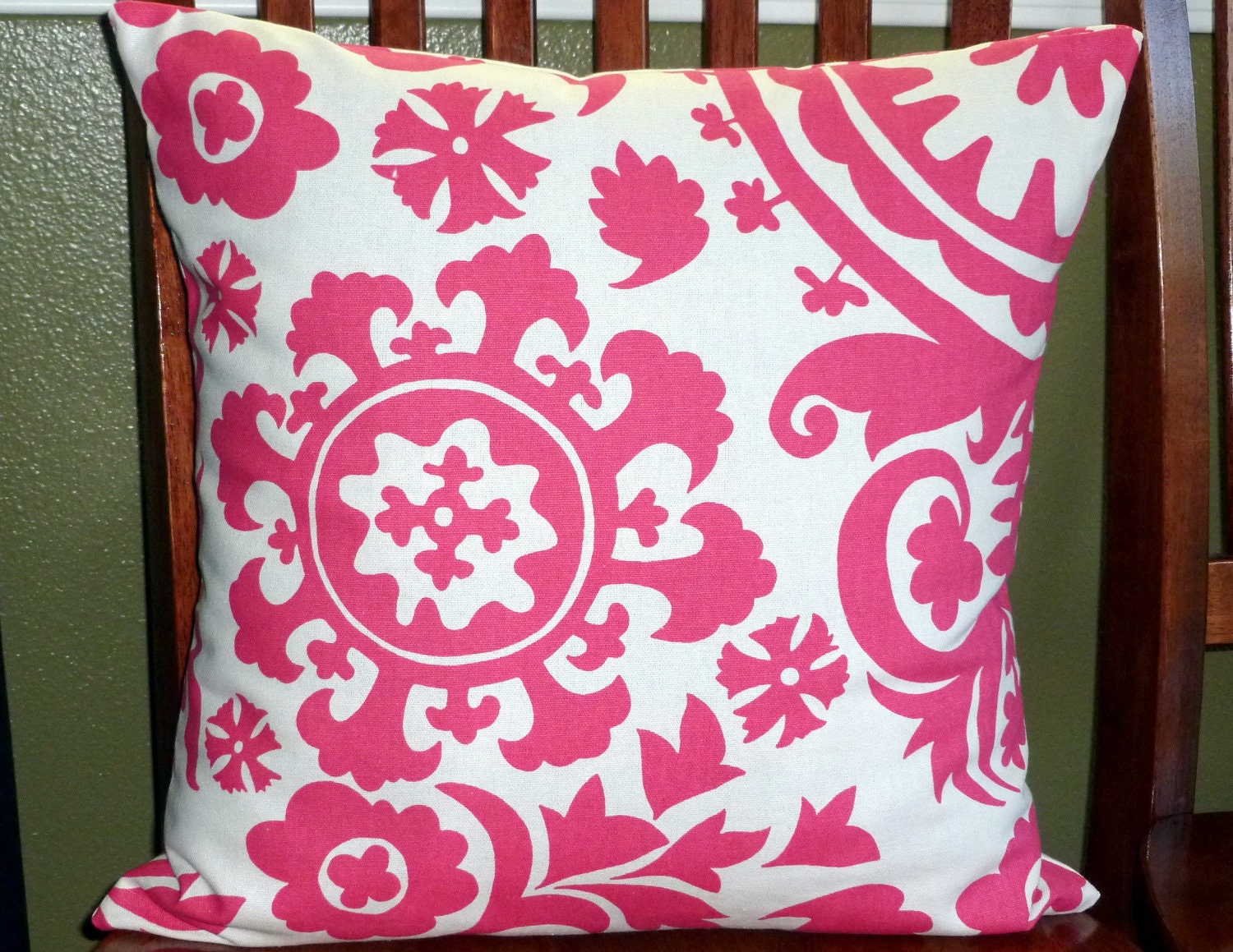 Decorative Pillow Covers in Candy Pink and White One 18 Inch
