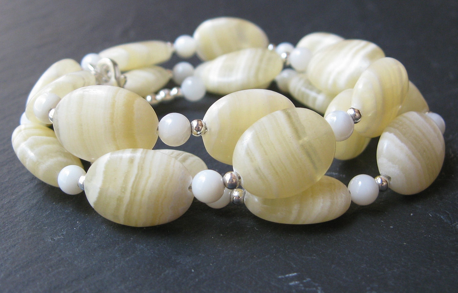 Yellow Banded Calcite Necklace