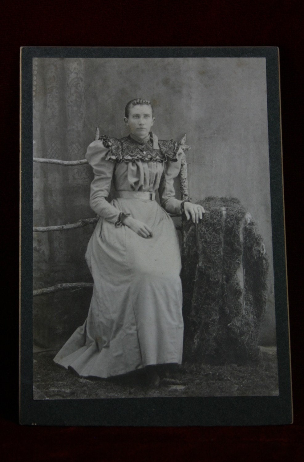 Original Vintage Victorian unsigned seated lady photo