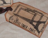 Eiffel Tower Vintage Stained Gift Tags Paris Apartment Find