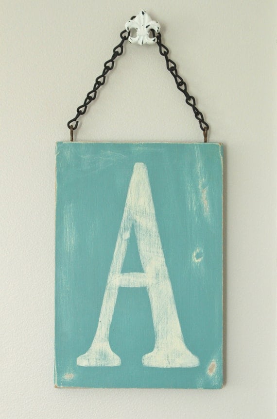 Wood Wall Art, Letter Sign, Vintage Style