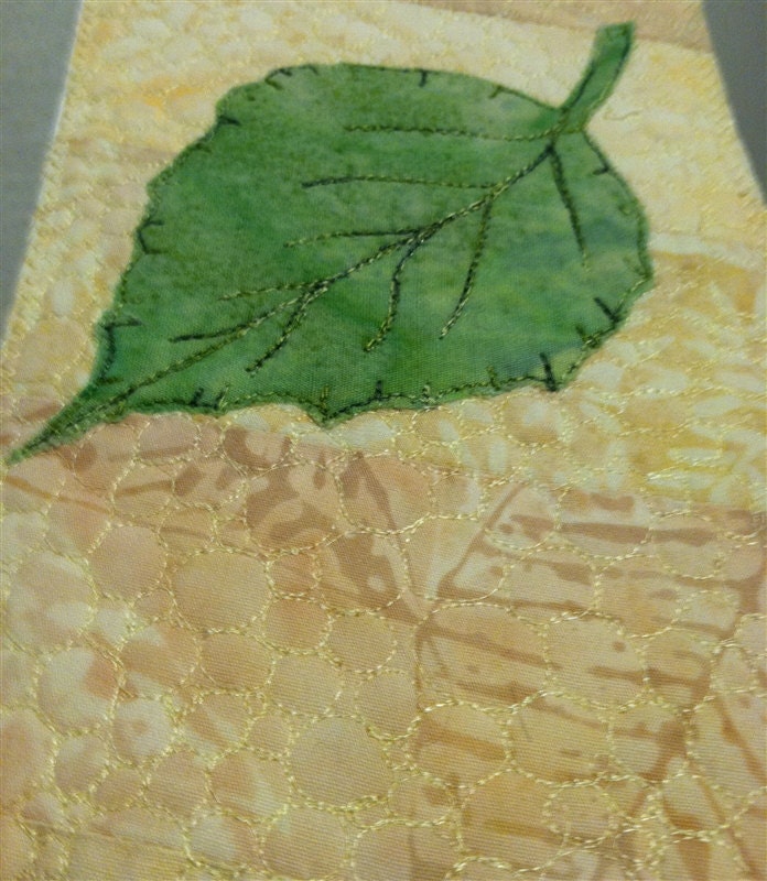 All Occasion Fabric Postcard with Birch Leaf - Set of Two
