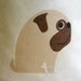 Canvas tote bag, pug, cute and adorable.