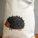 Canvas tote bag, hedgehog. Sturdy 100% 10oz. cotton canvas.