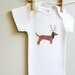 Christmas baby onesie, dachshund. Short sleeve. 3, 6 and 9 months.