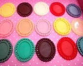 5 Piece Lacy Mixed Color Cameos Resin Cabochon