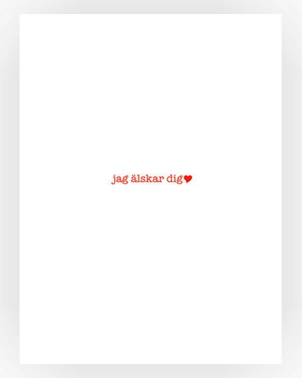 Swedish Greeting Cards Jag Älskar Dig, I Love You, Set of 4, Scandinavian. Handmade by studioLISE.