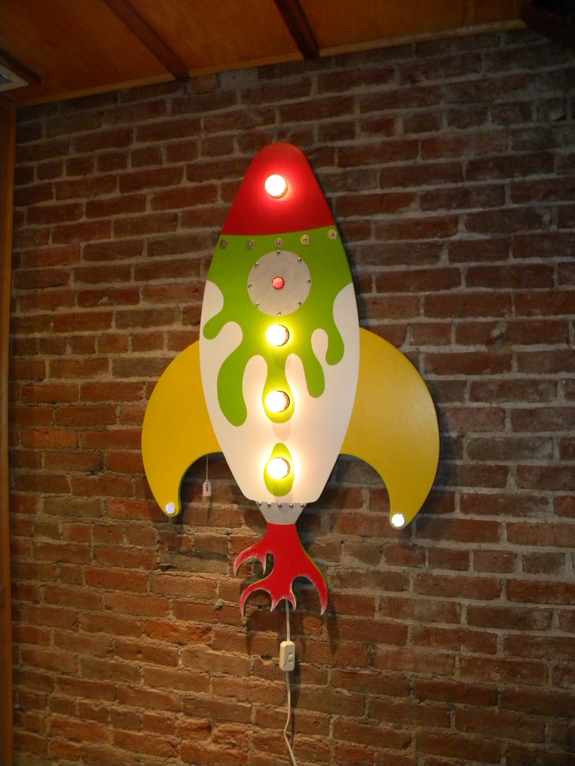 Wall Art Lighted Rocketship