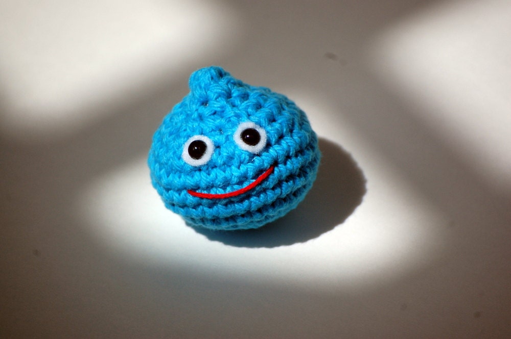 Blue Slime Dragon Quest Amigurumi MoriMori Enix Keychain Toy