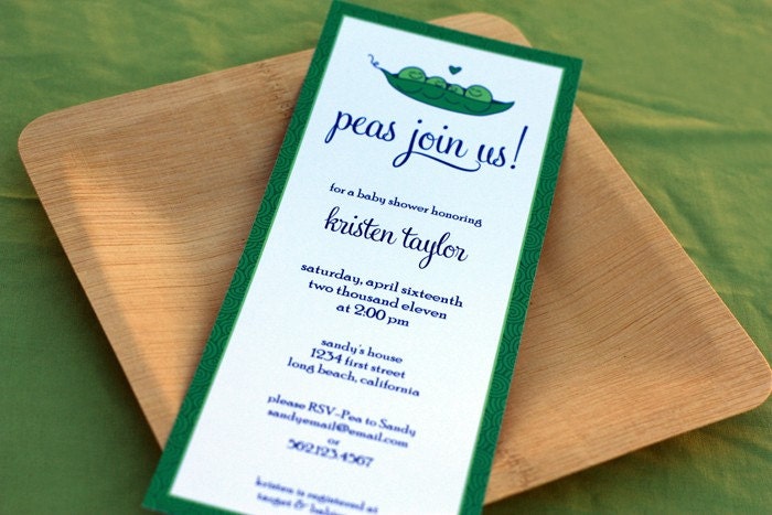 Baby Shower Invitation - Sweet Pea - Customizable & Printable