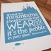 Typographic Print Mountains Illustration Inspiring Motivational Art Poster Muhammad Ali Quote