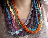 4- Four Crochet necklaces, rainbow crochet, bohemian necklaces