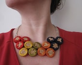 Cork Embroidered Necklace - Joy of spring