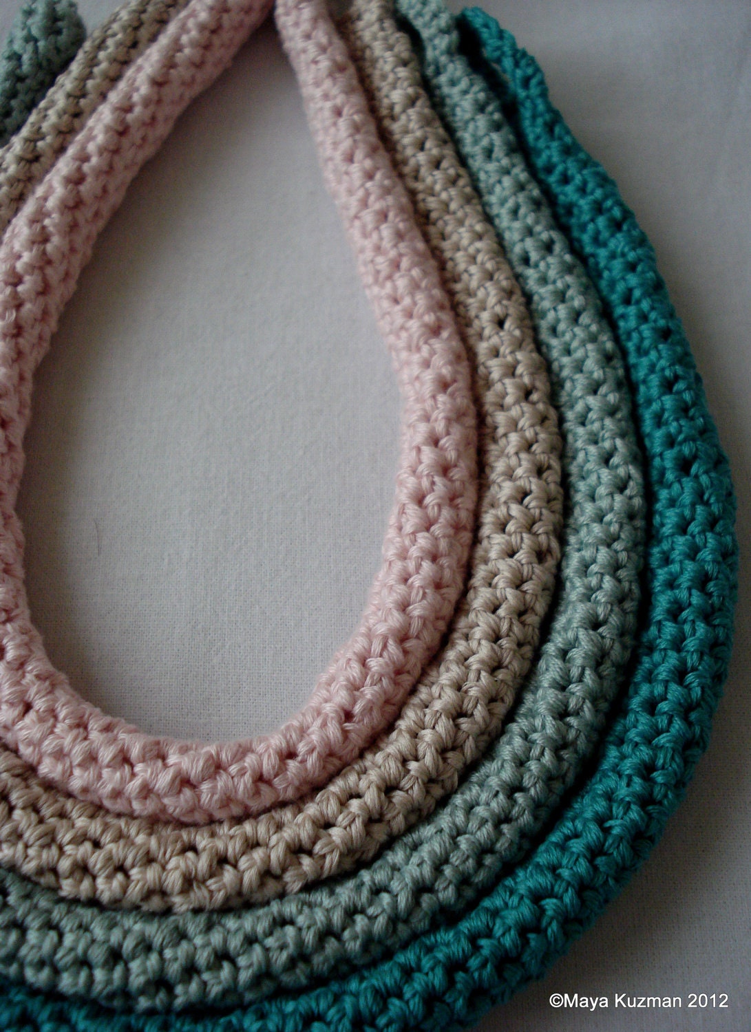 PDF Crochet Pattern - Crochet Tube Necklaces - a photo tutorial - Instant Download