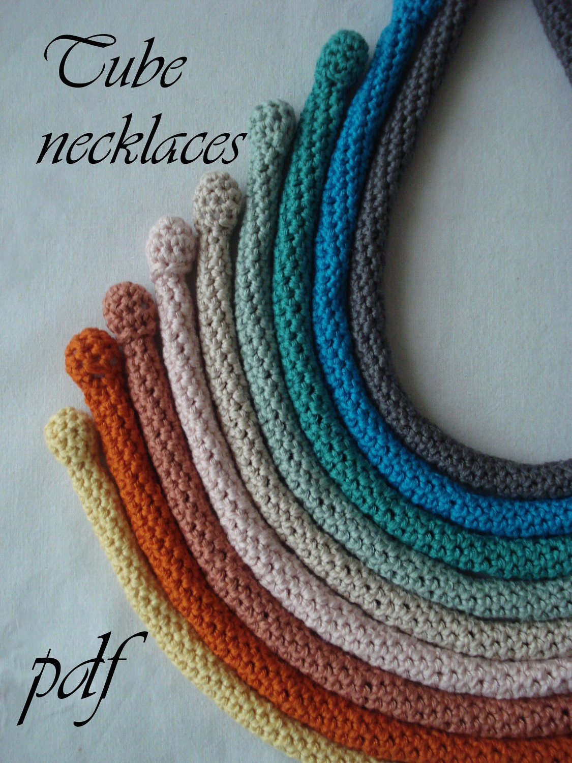 PDF Crochet Pattern - Crochet Tube Necklaces - a photo tutorial - Instant Download