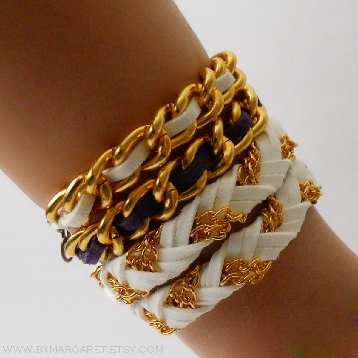 3-piece SET - White Fusion (gold) & White and Plum Iconoclast (gold)