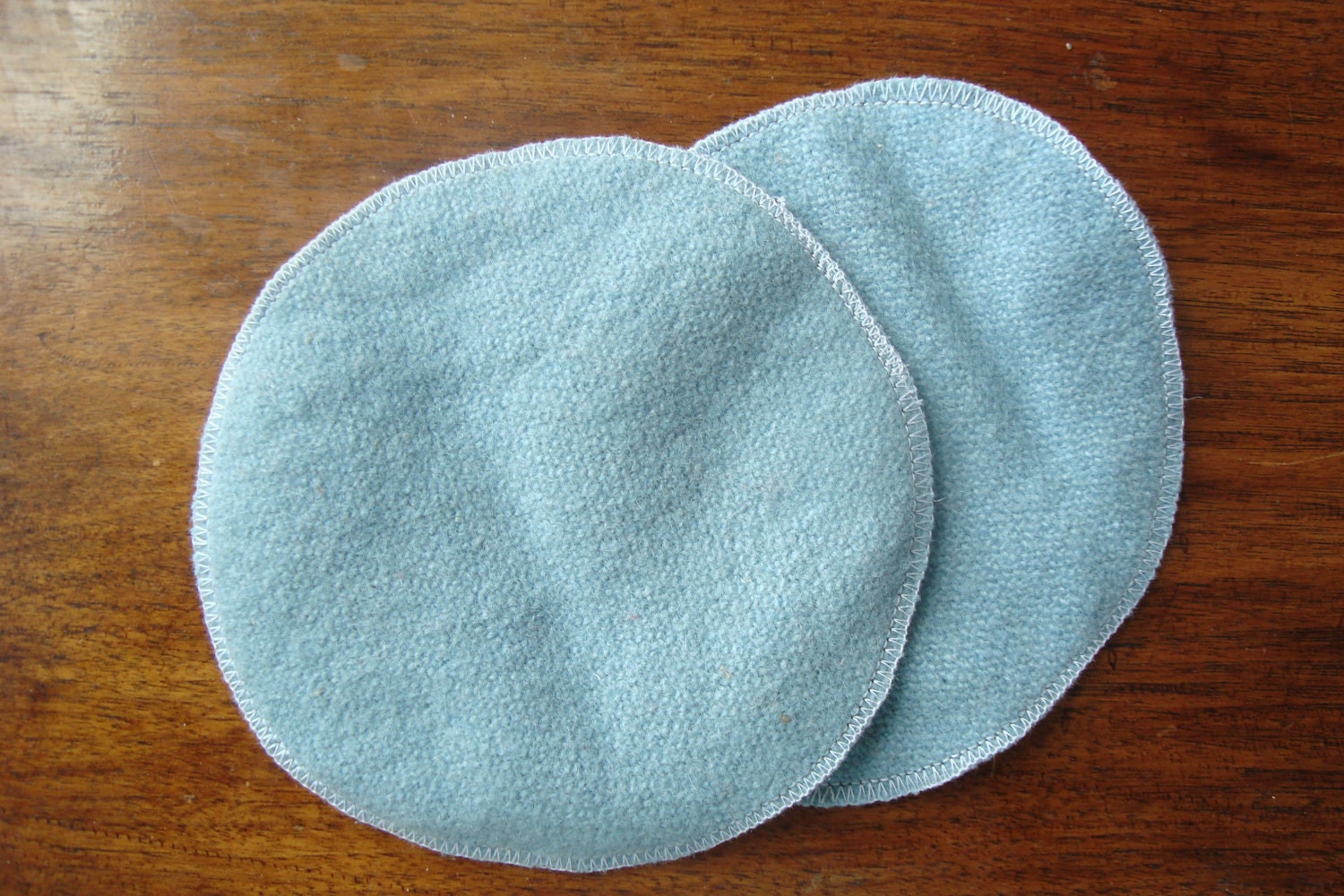 Wool Nursing pads - Reusable wool nursing pads - organic cotton backed - (SUPER absorbent) Set of three of varying colours